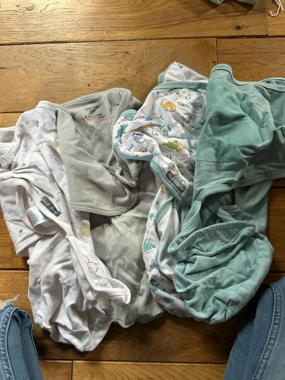 SwaddleMe Baby Swaddle Set in White, Gray, and Mint Green